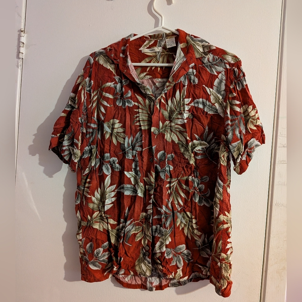 Campia Moda Hawaiian Aloha Shirt MEDIUM 100% Cotton Beach Retro Vibe Resortwear